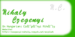 mihaly czegenyi business card